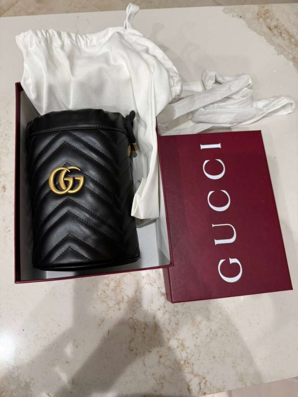 Gucci GG  Marmont Black bucket bag